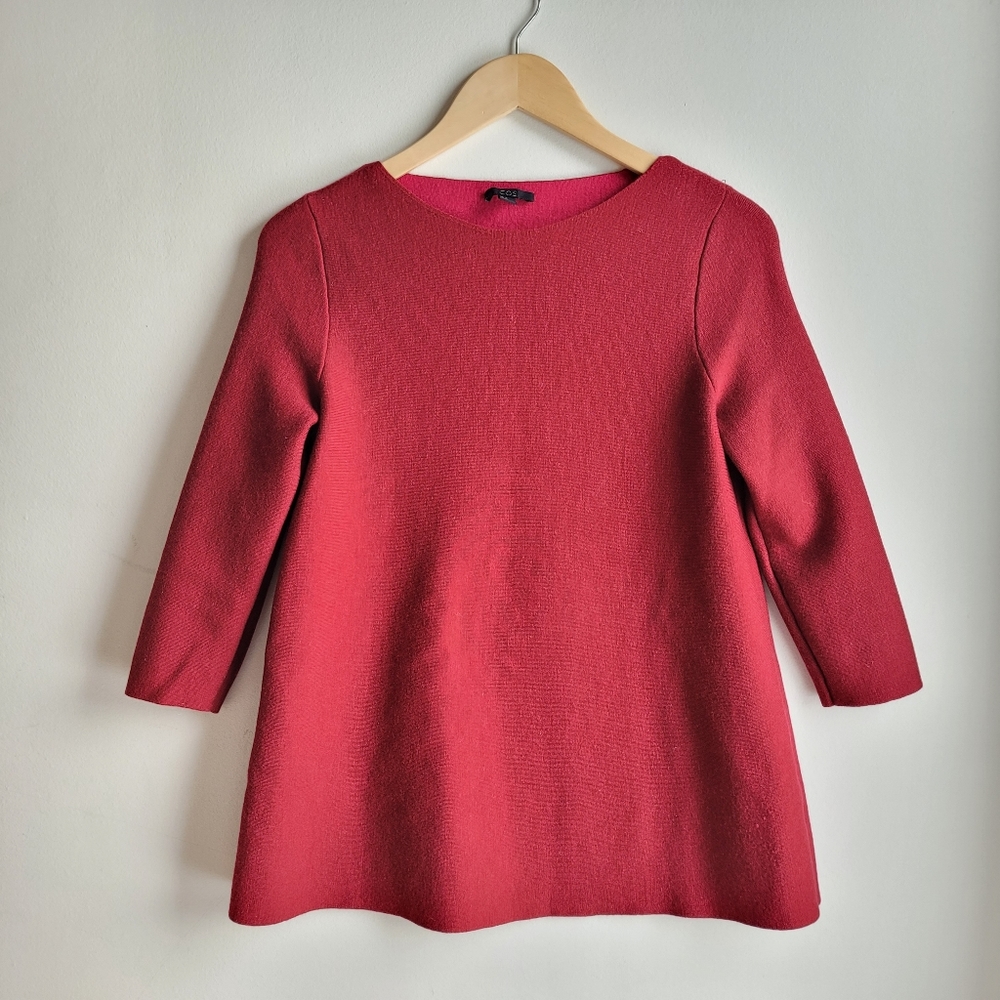 COS Wool A-line Red Knit Sweater XS